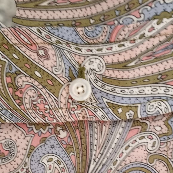 'TALBOTS PETITES' Roll tab Shirt Size LP Paisley EUC - Picture 3 of 9
